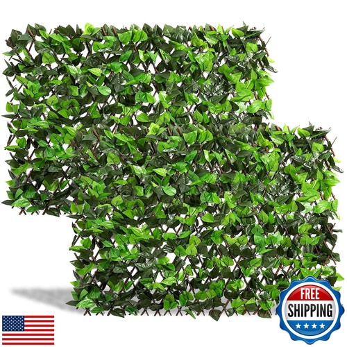 DOEWORKS Expandable Fence Privacy Screen for Balcony Patio Outdoor, Faux Ivy  - Picture 1 of 5