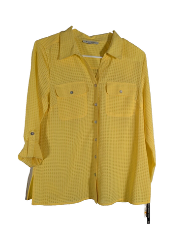 Studio Works women's yellow S blouse NWT - Picture 2 of 7