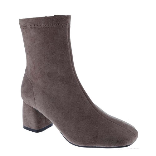 Botines al tobillo gruesos de tacón alto para mujer fáciles de abrir con cremallera lateral - Imagen 51 de 72