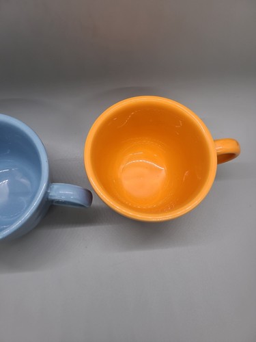 2 Vintage Retired Homer Laughlin Fiestaware Persimmon Coffee Tea Mugs Cups - Picture 9 of 9