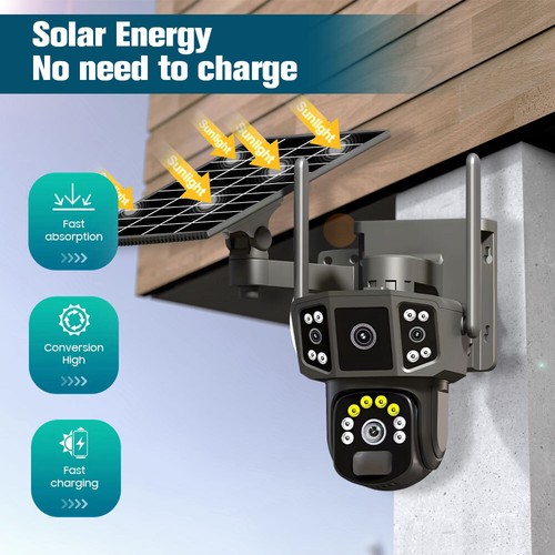 Solar Battery Powered Wireless WiFi Outdoor Pan/Tilt Home Security Camera System - Picture 38 of 71