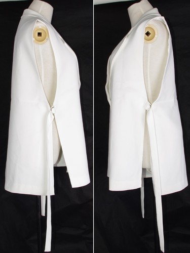 Gilet ZARA BIANCO CON SFIATO risvolto colletto aperto lato sartoriale senza maniche BLAZER - Foto 13 di 22