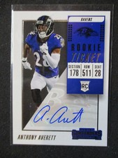 2018 Panini Contenders Rookie Ticket Autograph #177 Anthony Averett Ravens