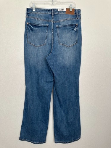 Judy Blue Curvy Straight High Rise Tummy Control Distress Blue Jean Size 16 NEW - Picture 7 of 10