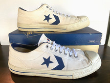 Vintage Converse ABA USA Basketball Shoes w/ Original Box White Blue Canvas 9.5