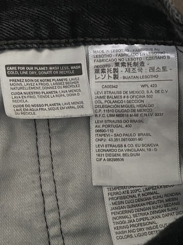 Pantalones de mezclilla negros de pierna recta Levis 505 para hombre talla 42x32 - Imagen 8 de 9