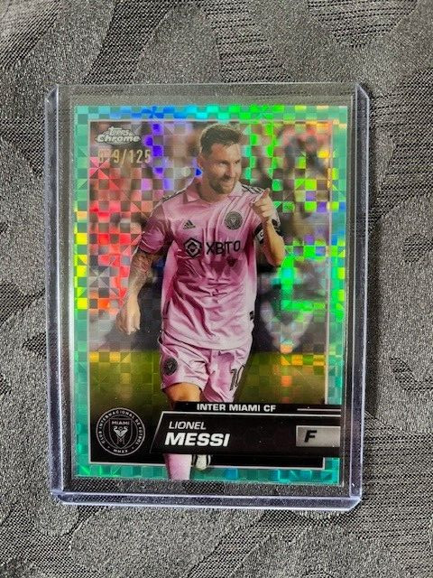 2023 LIONEL MESSI Topps Chrome MLS Aqua X-Fractor Refractor /125 Inter Miami 🔥