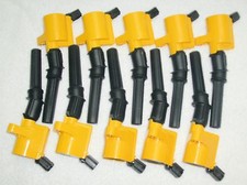 Set of 10 Heavy Duty Ignition Coils DG-508 YELLOW