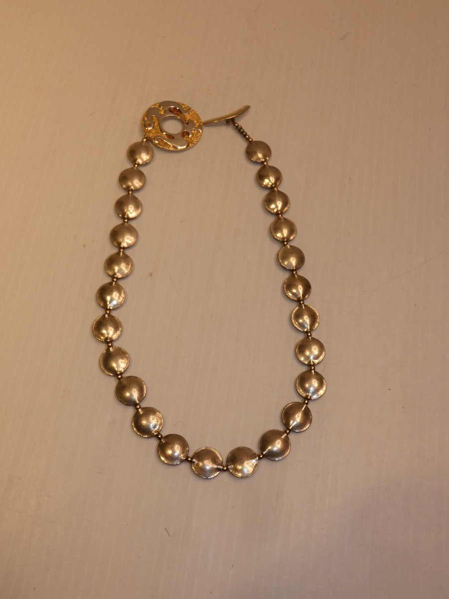 Saki Sterling Silver Button Necklace