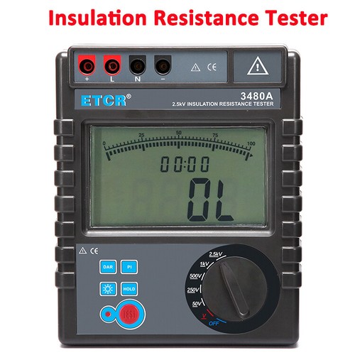 Insulation Resistance Tester Megohm Meter AC/DC Voltage Tester 0.1MΩ~200GΩ    - Picture 1 of 8