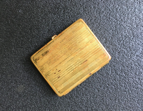 Antik 1930er Jahre Petit Point Make-up kompakt Spiegel Blumen Messing Sehr guter Zustand - Bild 2 von 4