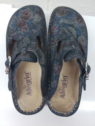 Alegria Womens Leather Round Toe Buckle Multicolor Mule Clogs Size 6 ALG-509 - Picture 5 of 9