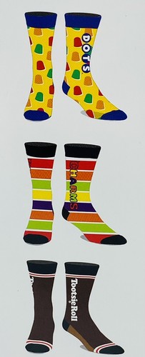 Tootsie Roll Blow Pop Sugar Baby  6 Pair CREW SOCKS Men Size 8-12 Bioworld NEW  - Bild 3 von 5