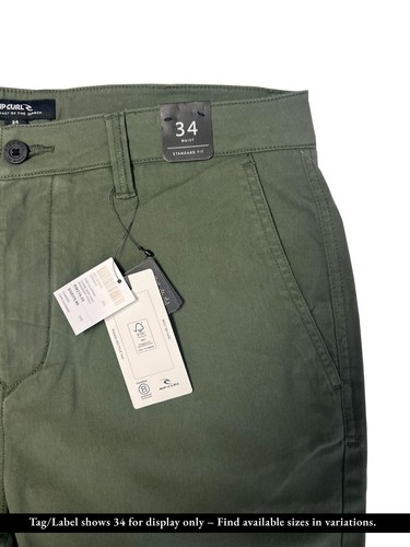 Pantalón Corto Hombre Rip Curl Clásico Surf Chino Walkshort (Oliva Oscura, Negro) - Imagen 12 de 16
