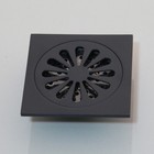US Black 4" Bathroom Toilet Carved Floor Drain Flower Waste Shower Drainage