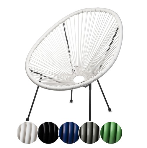 Acapulco Gartenstuhl Gartensessel im Retro Design Loungesessel Balkon Korbsessel - Bild 8 von 19