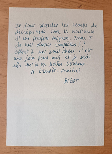 LETTRE D'ARTISTE MOT MANUSCRIT SIGNE DU PEINTRE GUY BIGOT