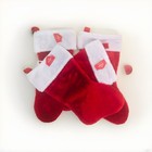 4 Christmas Stocking Holiday Decor Full Soft Plush Red & White 17 inch