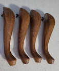Wood Queen Anne Medium Tone table leg set of 4 W/metal Mounting Brackets (