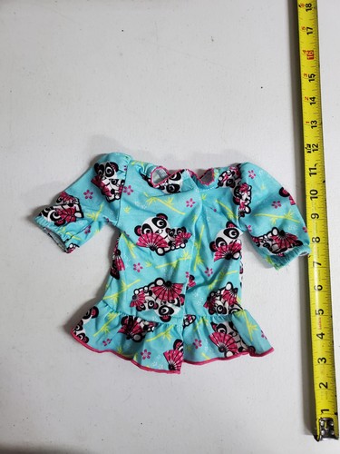 Doll Clothes 18" AG OG Dollie & Me Sz5 Aqua Pandas w/Fans Nightgown (DC64) - Picture 2 of 2