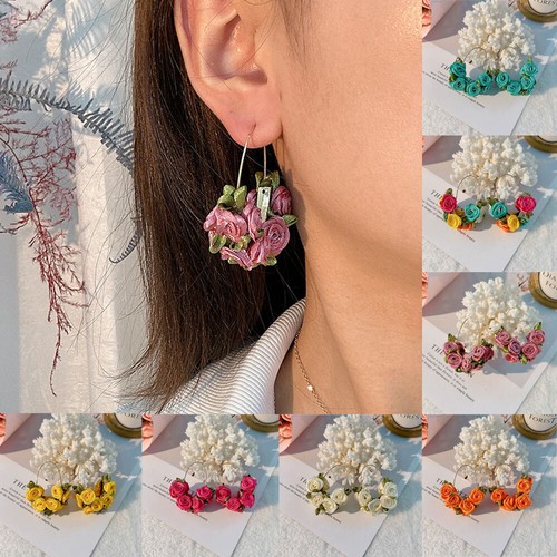Fabric Drop Earrings Vintage Fashion Tassel Bohemian Statement Handmade Jewelry - Picture 21 of 225