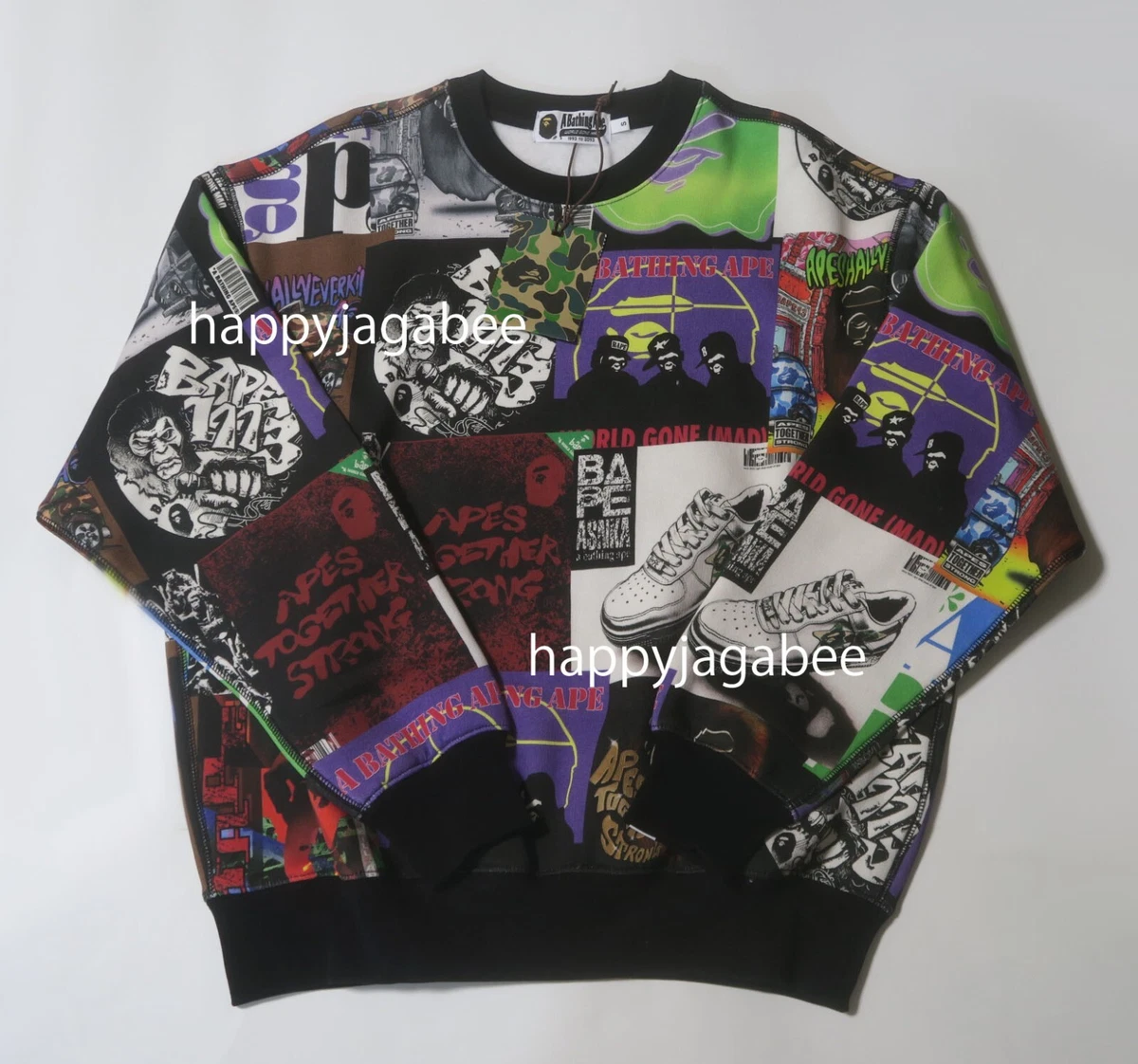 A BATHNIG APE Men's BAPE ALBUM MONOGRAM CREWNECK 1J80113053 Multi New