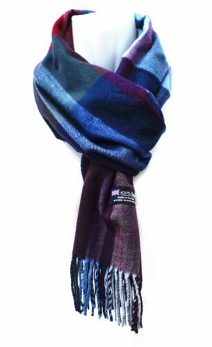 Mens Womens Wool Check Scarf Scotland Made Warm Plaid Wool 100% Cashmere Scarves - Picture 30 of 103