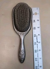 Vintage Ornate Hair Brush Silver Plated Beautiful Piece 