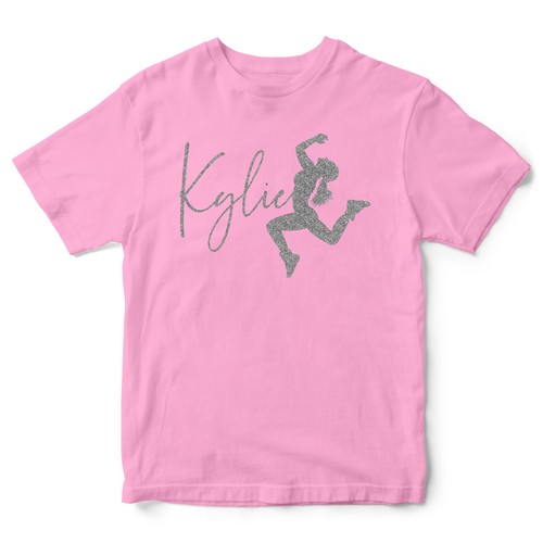 Silver Glitter Aerobics T Shirt Personalised Birthday Christmas Gifts for Gir... - Picture 4 of 11