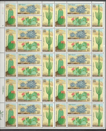 1942-45 MNH Sheet of 40, 20-cent stamps - Desert Plants - Price reduced - Picture 6 of 6