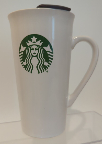 Starbucks Keramik Travel Mug Henkel 2015 Green Mermaid Logo schwarzer Deckel 14,3oz - Bild 8 von 8