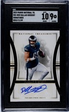 2023 Panini National Treasures Dallas Goedert Signatures Gold 21/49 SGC 9
