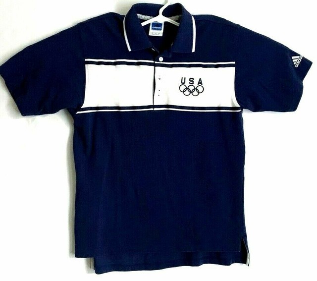 Adidas Men's USA Golf Short Sleeve Polo Shirt Olympics logo Size Medium | eBay