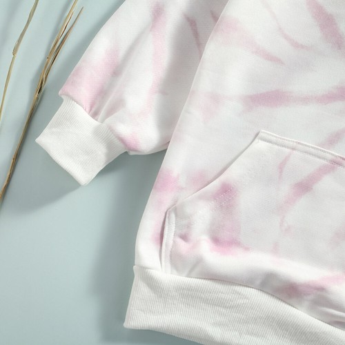 Toddler Infant Baby Girl Tie-Dye Tracksuit Hooded Sweatshirt Clothes Outfit - Picture 6 of 8