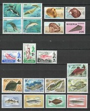 S27849) POISSONS COQUILLES MNH** 5 Ensembles Complets Différents 20V