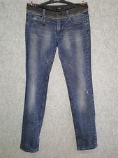 CNC Costume National Jeans Pantaloni Donna Blu Denim Taglia 31 (veste tg. 44-46)