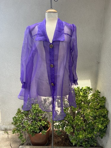 Vintage Purple Sheer Jacket Sz M/L Nona Fashion