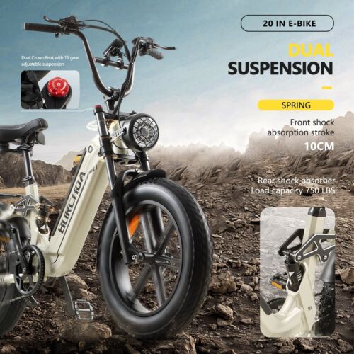 E-bike 20 Zoll Elektrofahrrad 25km/h E Mountainbike 48V 20Ah Akku Trekking ebike - Bild 14 von 24