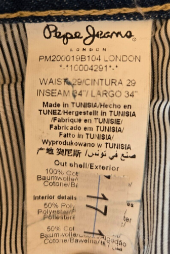 Jeans homme bleu neuf Pepe Jeans taille W29-L34 London (or2) - Imagen 6 de 6