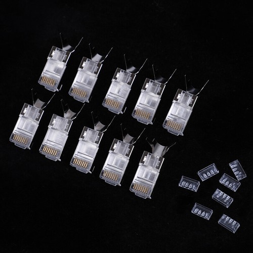 10Pcs Cat7 RJ45 connector cat 7 crystal plug shielded FTP RJ45 modul*h* - Photo 12/12