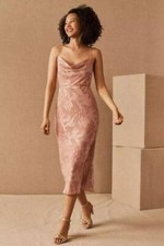 ANTHROPOLOGIE HUTCH KINSEY DRAPED MIDI DRESS SIZE 6 BHLDN
