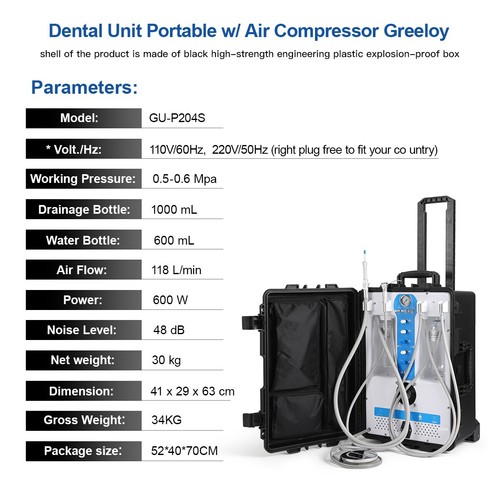 Unità di erogazione portatile dentale compressore aria aspirazione/polimerizzazione luce scaler 4 fori - Foto 35 di 49
