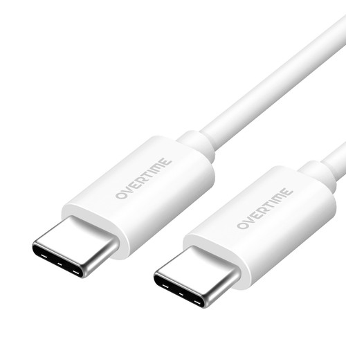 Overtime Cavo di Ricarica USB C a C 10ft, Portatile e Affidabile - Bianco - Foto 8 di 9