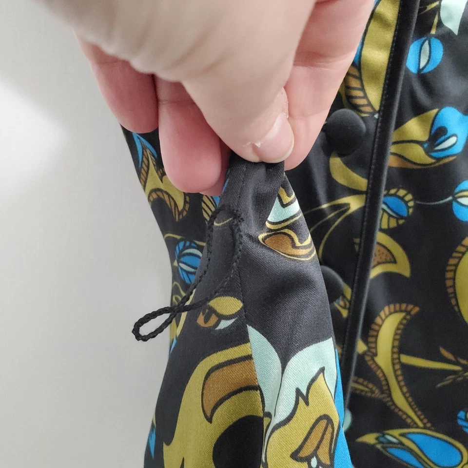 JS Collections Women's Multicolor Paisley Cheongsam Qipao Neck SS Jacket US 12 - Image 4 of 4