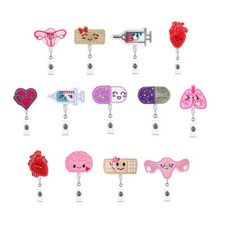 Lovely Style Felt Retractable Badge Reels Themed ID Name Card Holders Gifts