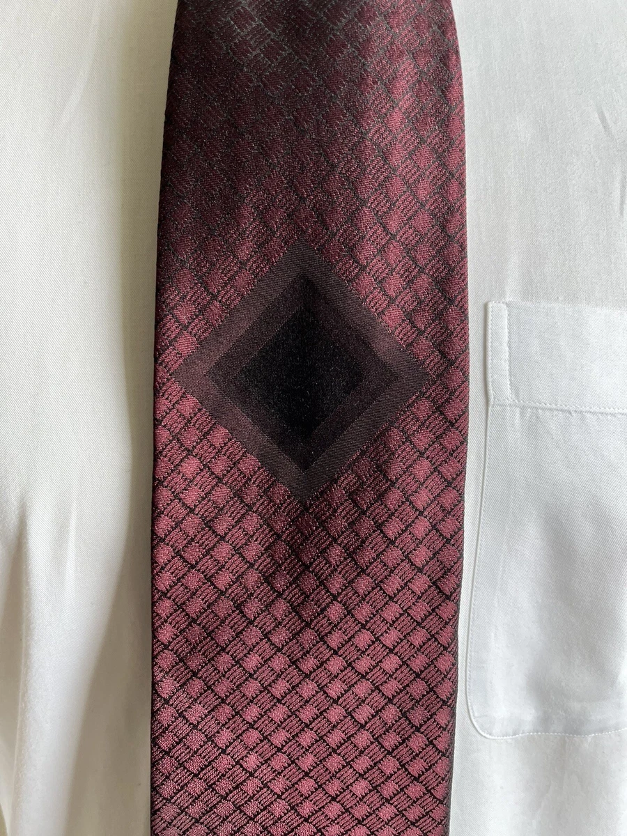 Calvin Klein Collection Tie Burgundy With Diamond Design Tie 4 Wide 58 Long eBay