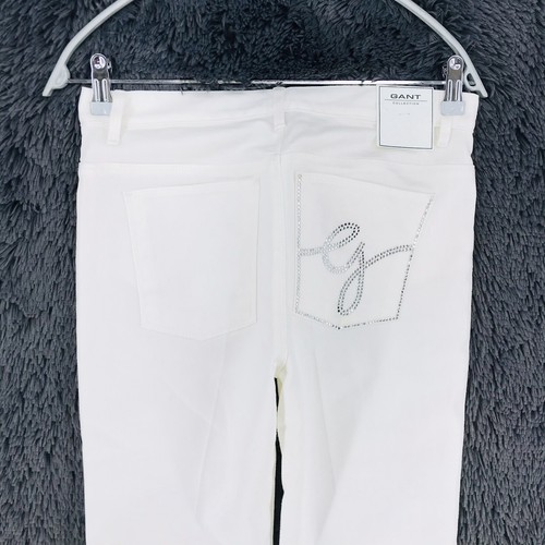 GANT DAWN Women White Stretch Normal Waist Regular Fit Narrow Leg Jeans W29 L34 - Picture 9 of 10