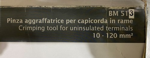 BM Italy 513 /BM513 DIN Lugs Hexagonal Crimping Tool, 10 to 120mm2 - Picture 4 of 6