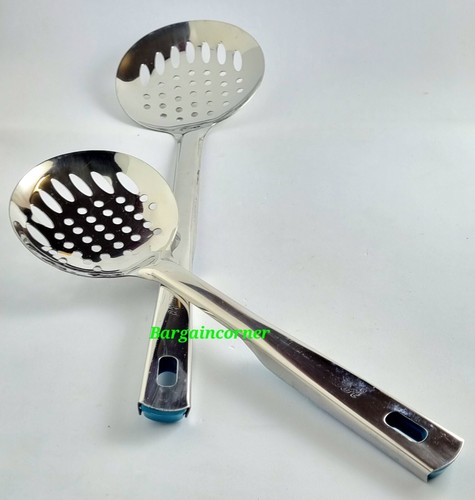 Cooking Spoon Skimmer Strainer (S) Slotted Frying Serving Mixing Turner 2 Sizes - Picture 22 of 25