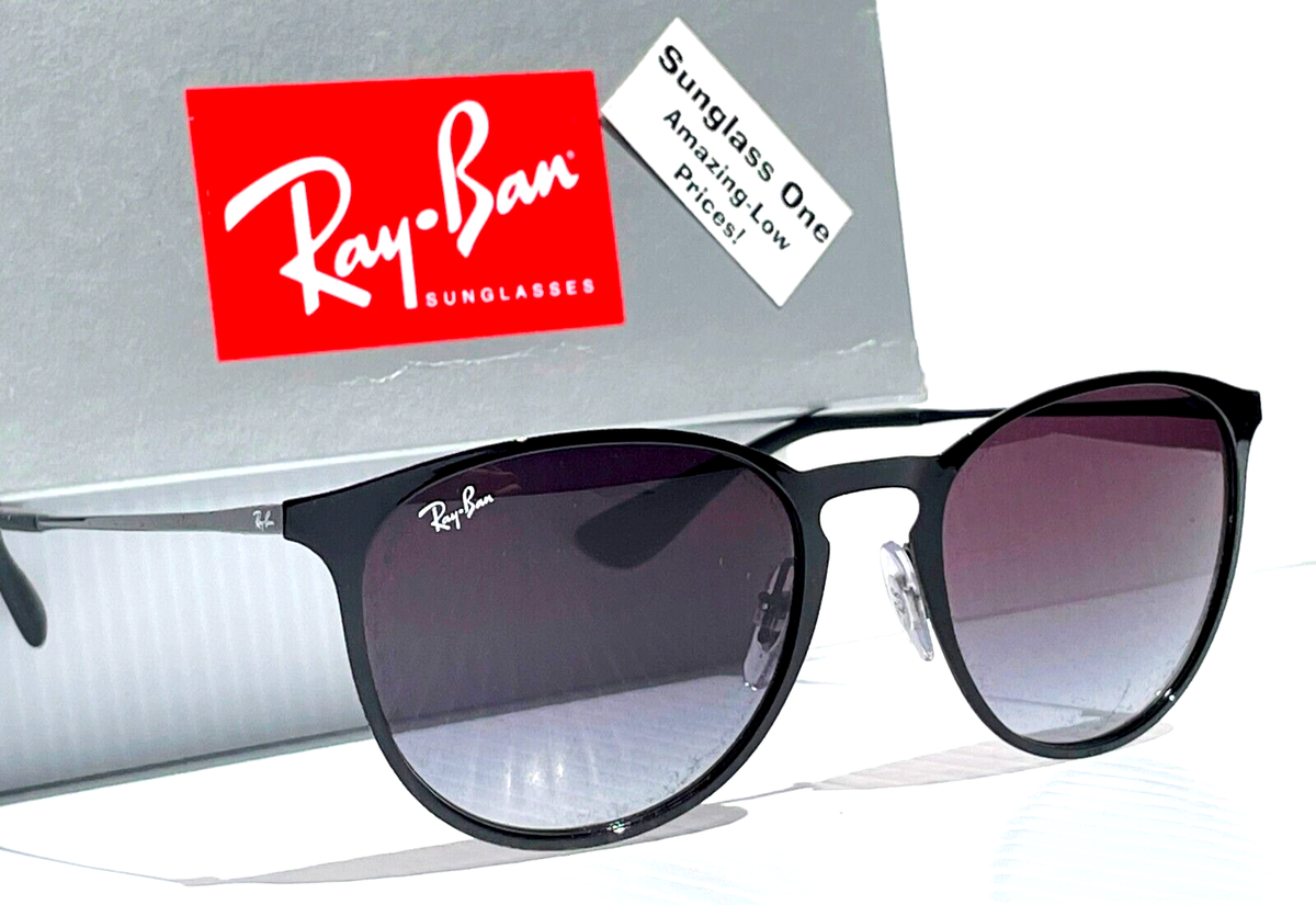 Ray Ban ERIKA Black METAL Frame Gradient Grey Sunglass RB3539 002